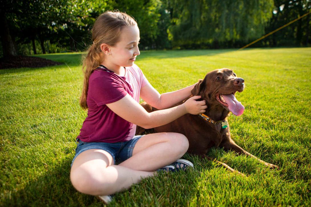 child and dog